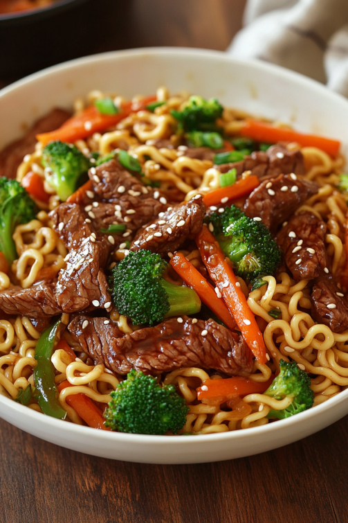 Mongolian Beef Stir Fry With Ramen That Oven Feelin