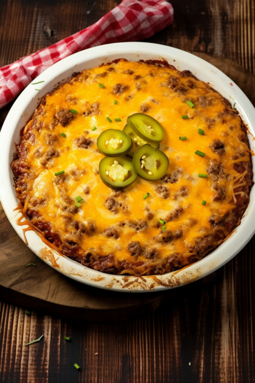 BISQUICK IMPOSSIBLE CHEESEBURGER PIE - That Oven Feelin