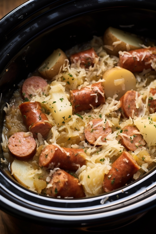 Crockpot Polish Sausage, Sauerkraut And Potatoes That Oven Feelin