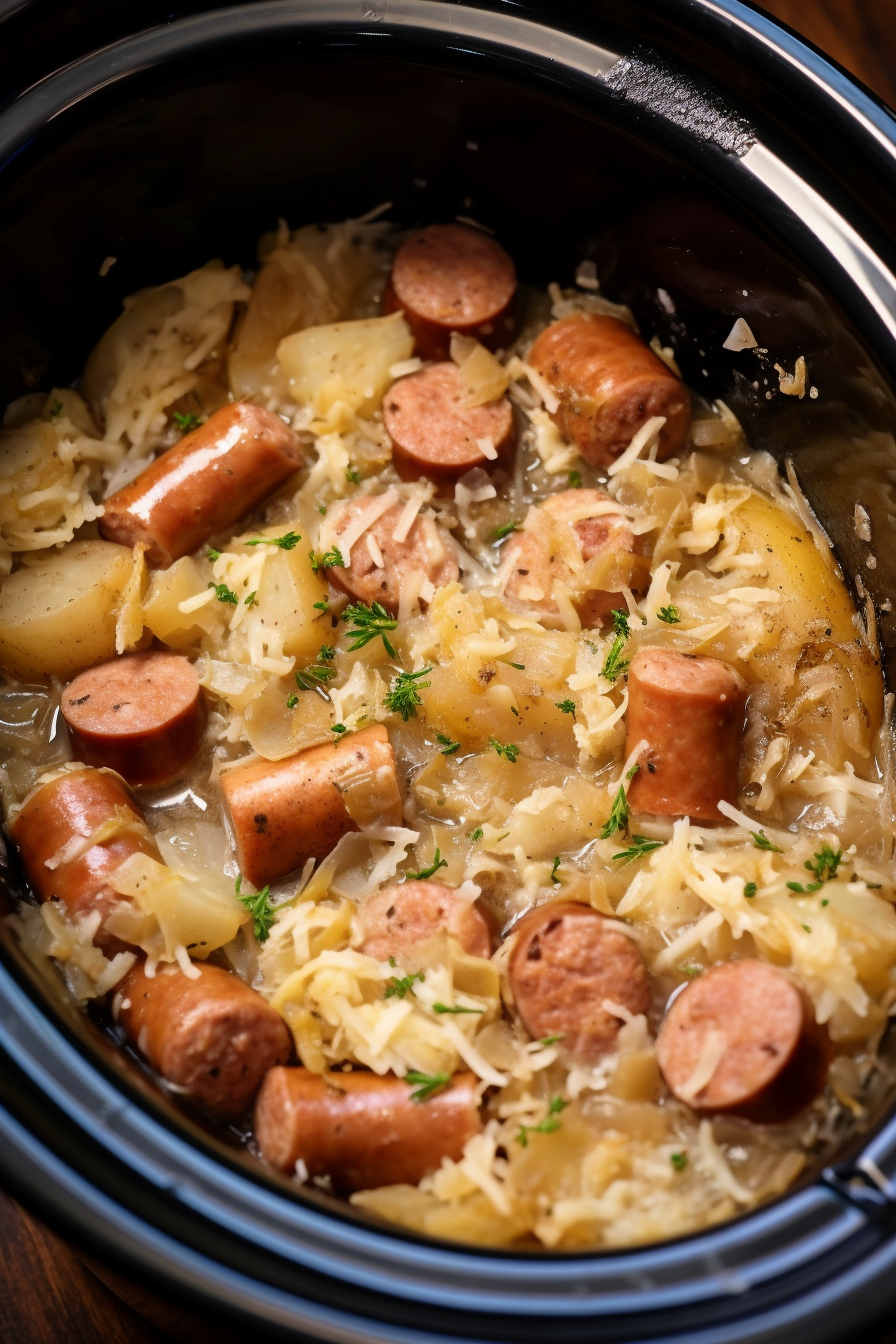 Crockpot Polish Sausage, Sauerkraut And Potatoes