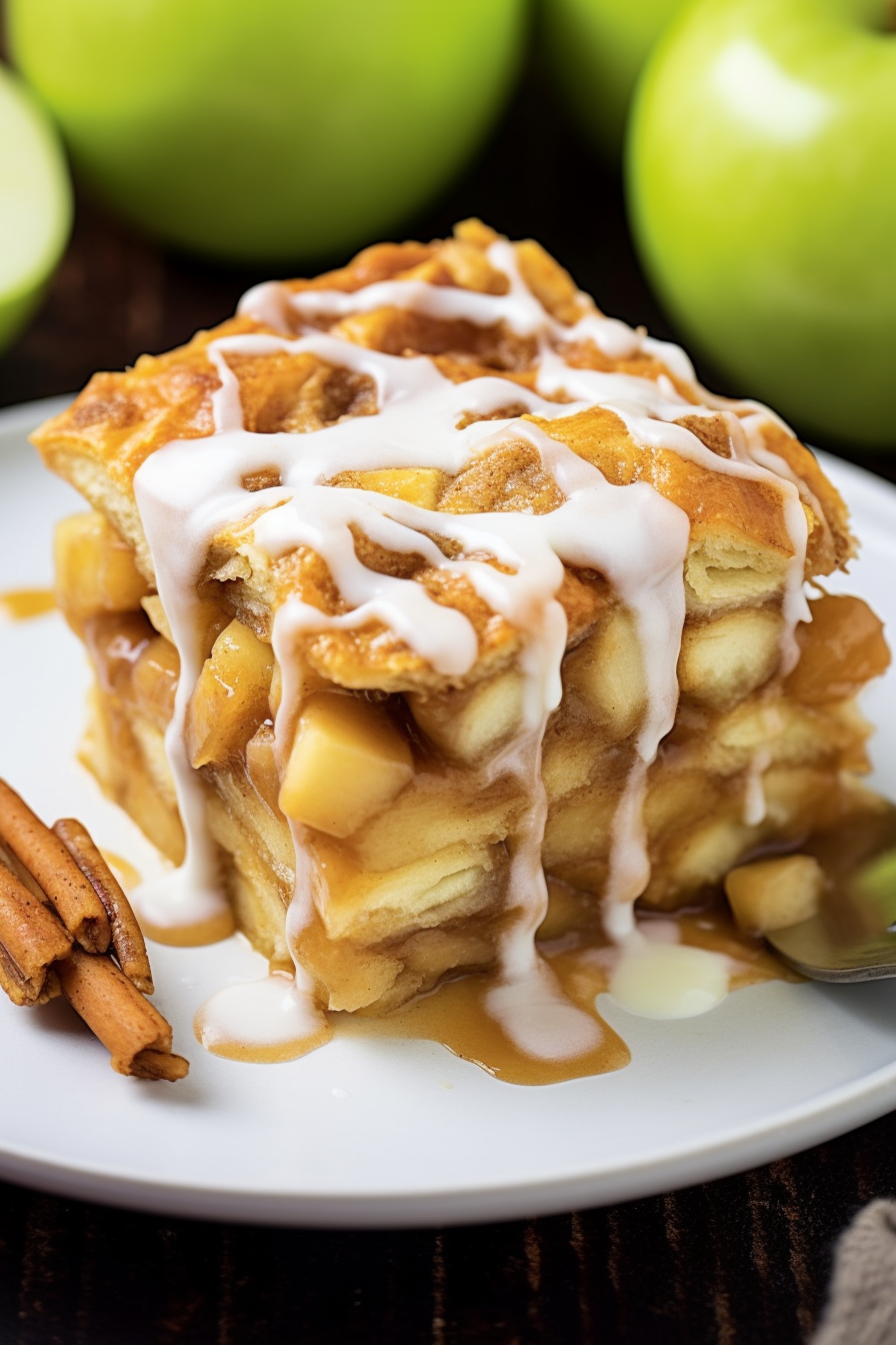 Caramel Apple Cinnamon Roll Lasagna