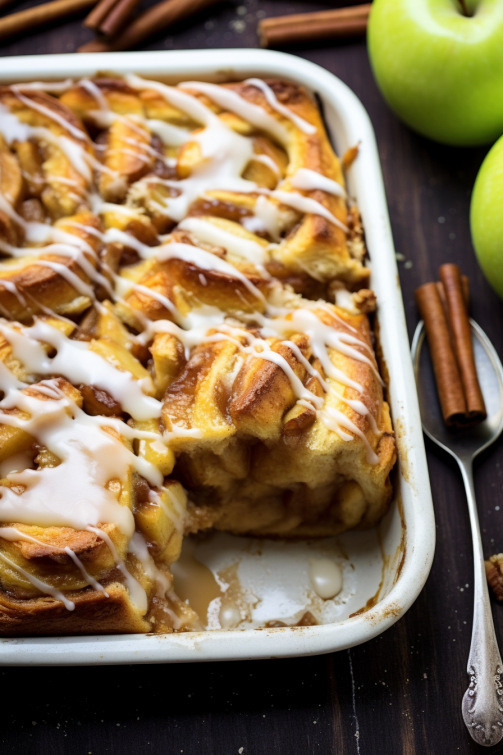 Caramel Apple Cinnamon Roll Lasagna - That Oven Feelin