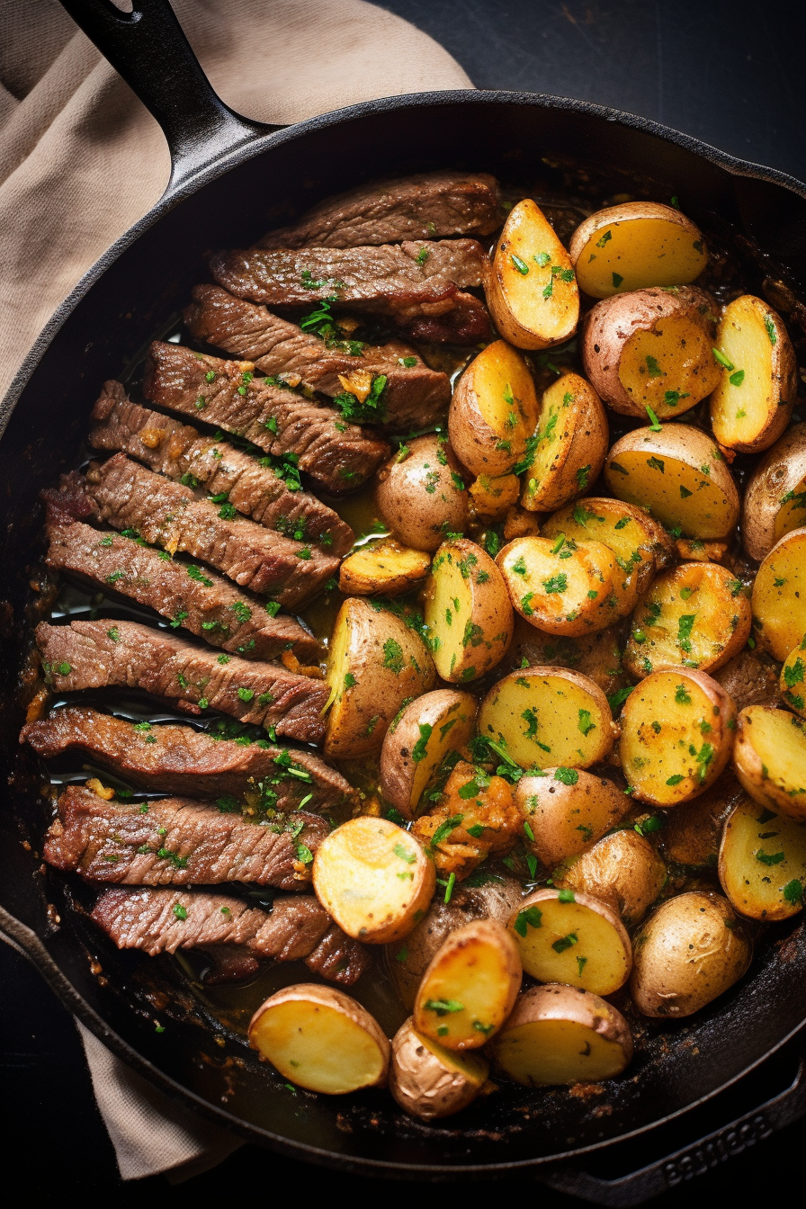 Garlic Butter Steak and Potatoes - That Oven Feelin