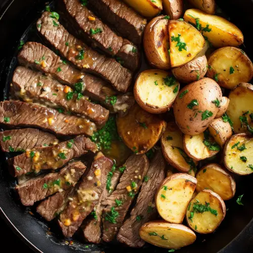 Garlic Butter Steak and Potatoes - That Oven Feelin