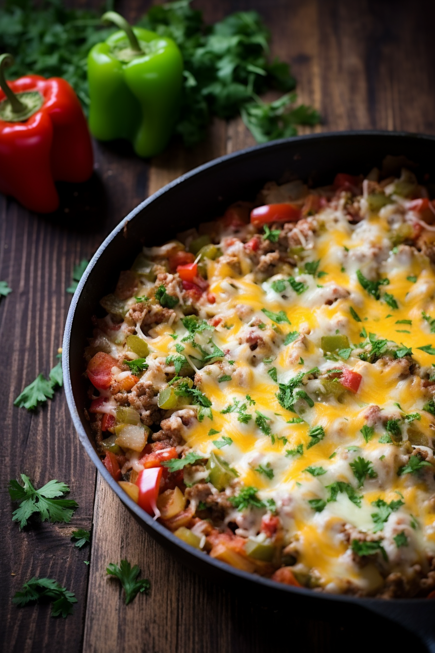 Ground Beef Stuffed Pepper Skillet