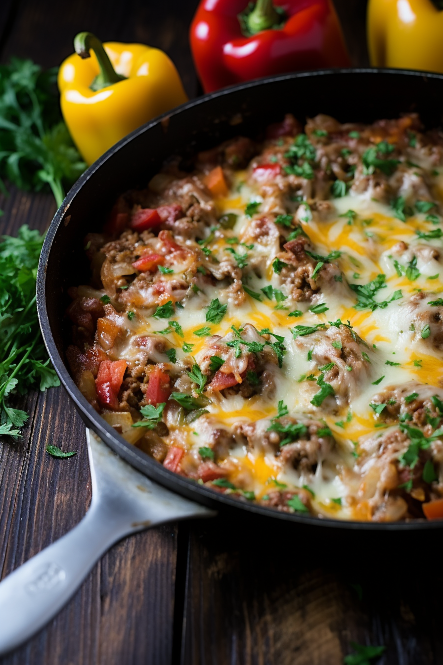 Ground Beef Stuffed Pepper Skillet