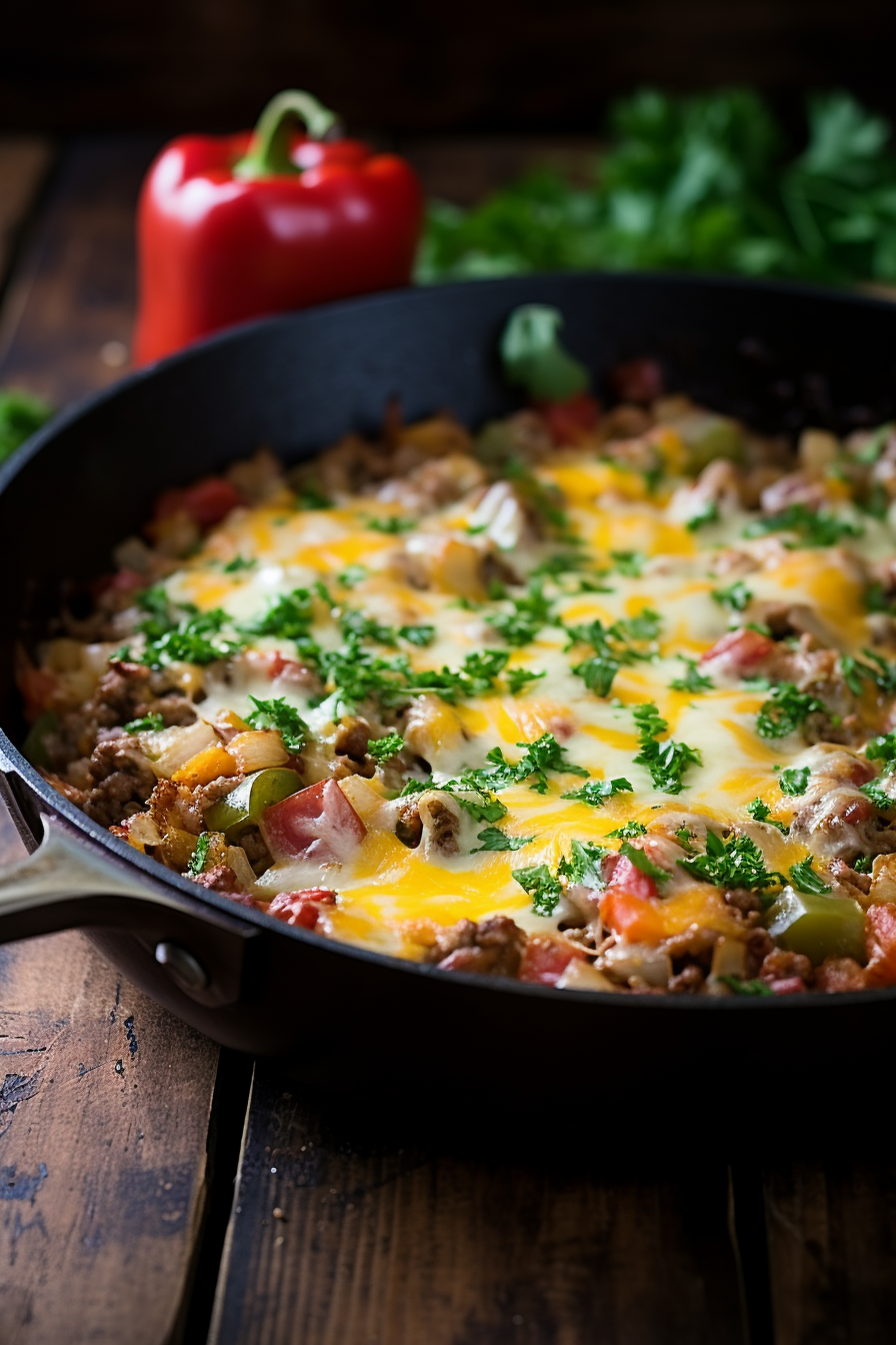 Ground Beef Stuffed Pepper Skillet