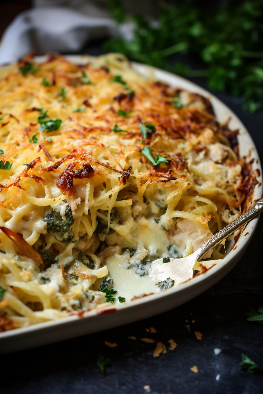 Monterey Chicken Spaghetti Casserole - That Oven Feelin