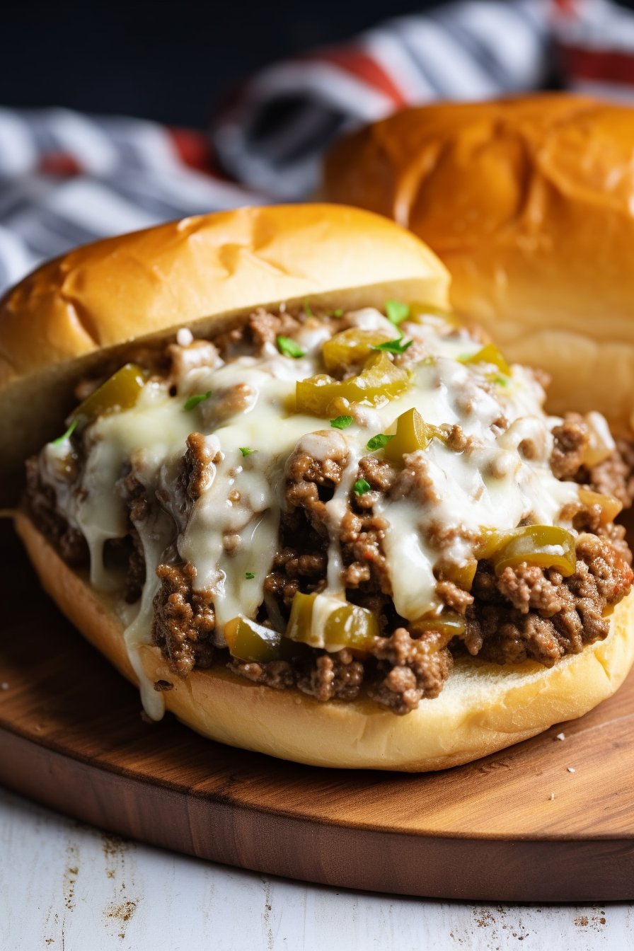 Vegetarian Philly Cheesesteak Sloppy Joe - My Eclectic Bites