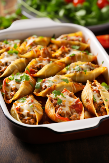 TACO PASTA SHELLS - That Oven Feelin