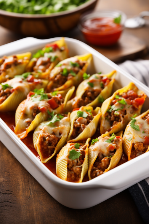 TACO PASTA SHELLS That Oven Feelin