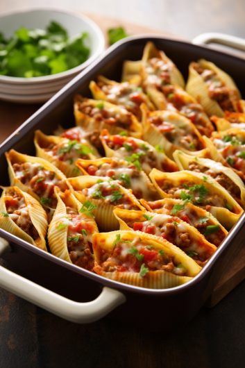 TACO PASTA SHELLS - That Oven Feelin