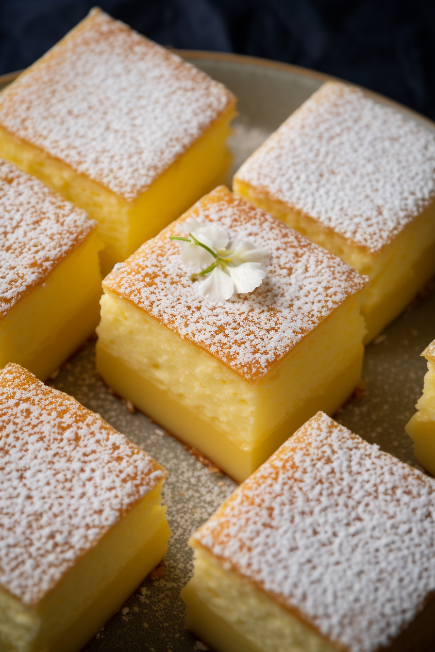 Lemon magic cake with a berry bottom : r/Baking