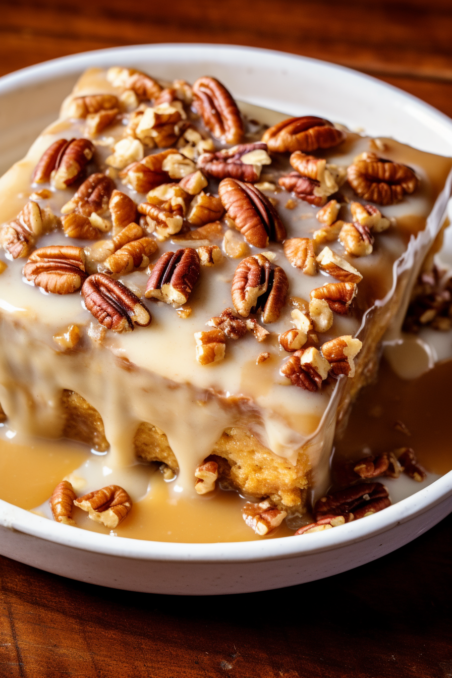 Butter Pecan Praline Poke Cake