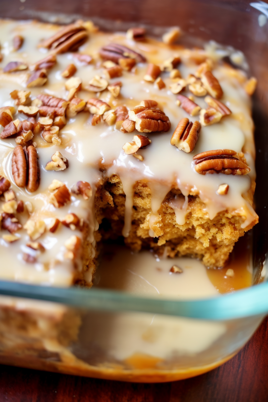 Butter Pecan Praline Poke Cake