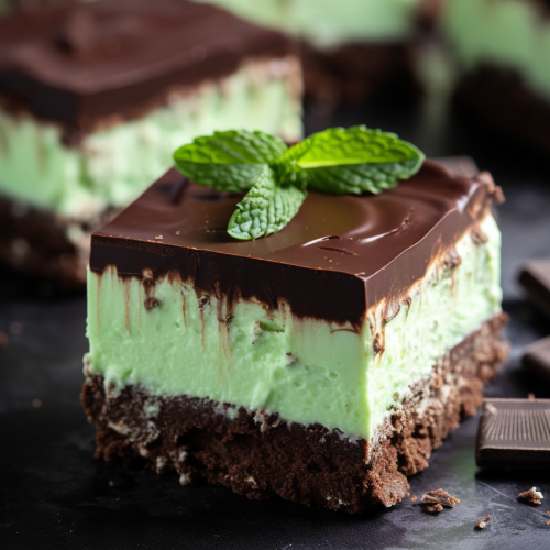 Chocolate Mint Cheesecake Bars