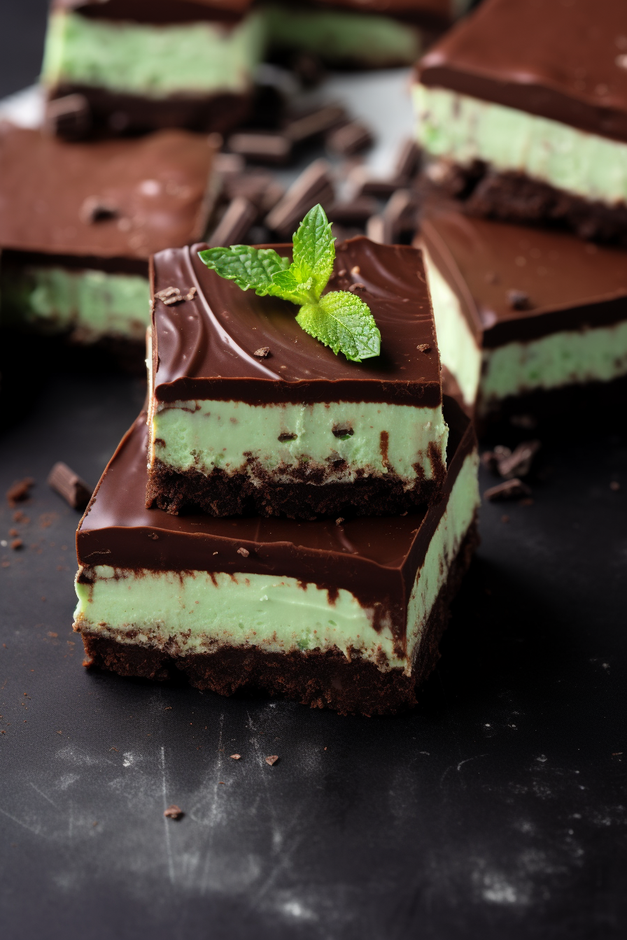 Chocolate Mint Cheesecake Bars