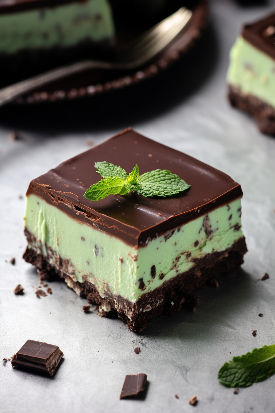 Chocolate Mint Cheesecake Bars