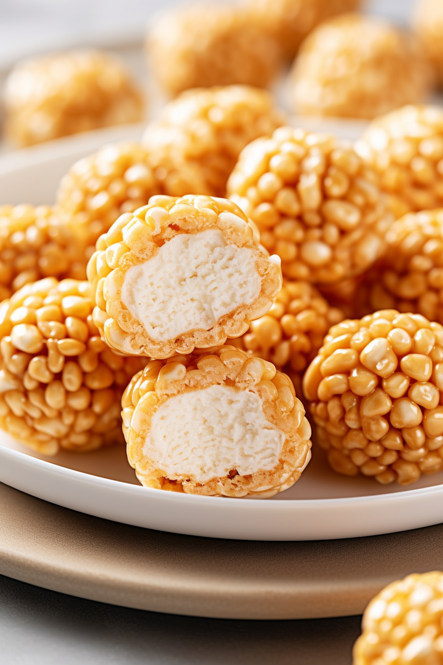 Caramel Marshmallow Rice Krispie Balls