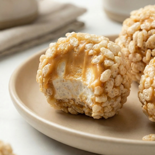 Caramel Marshmallow Rice Krispie Balls
