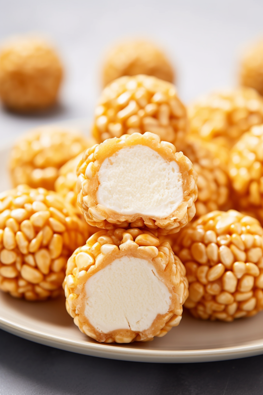 Caramel Marshmallow Rice Krispie Balls