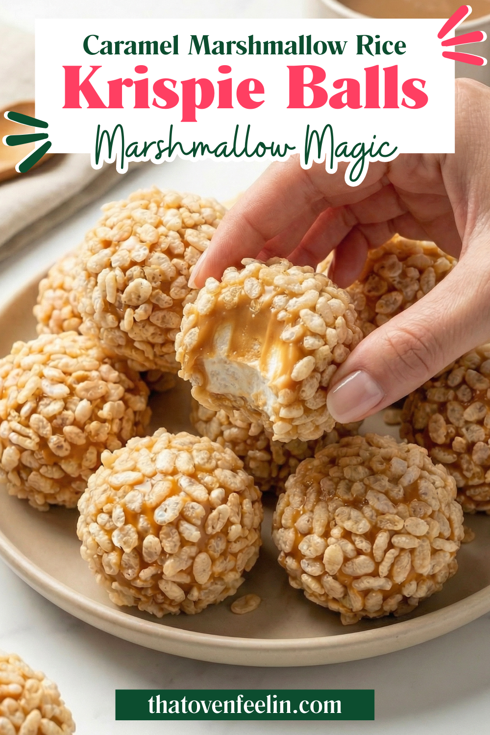 Caramel Marshmallow Rice Krispie Balls