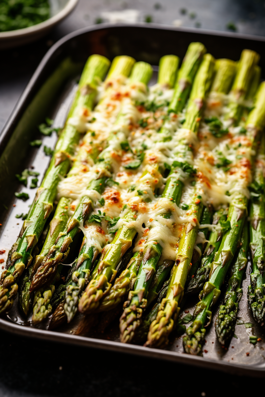 Cheesy Garlic Roasted Asparagus - That Oven Feelin