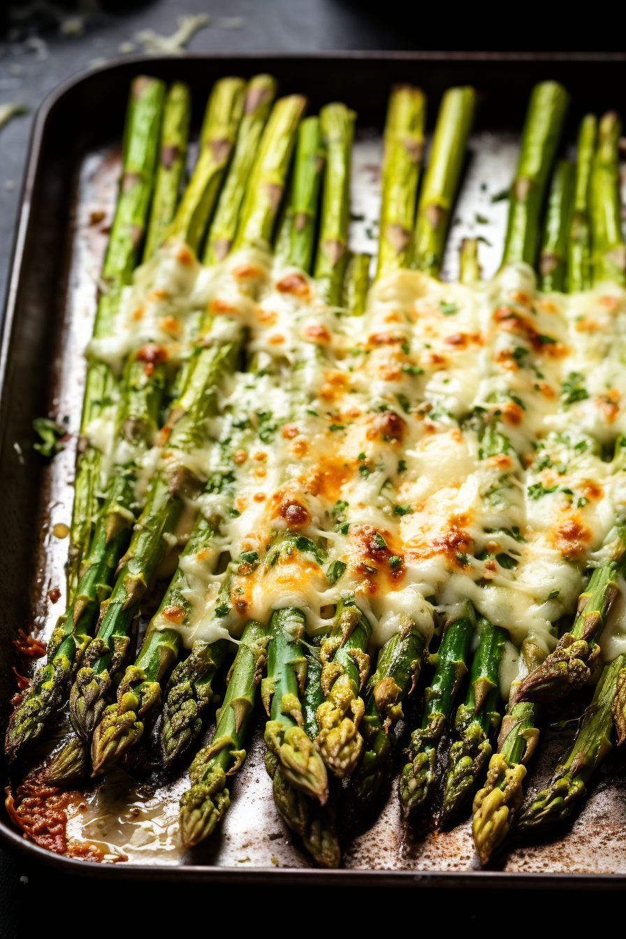 Cheesy Garlic Roasted Asparagus - That Oven Feelin