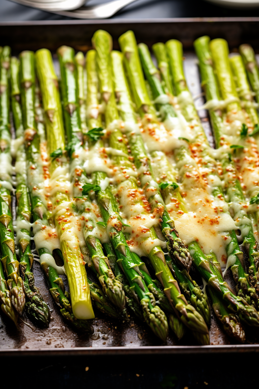 Cheesy Garlic Roasted Asparagus - That Oven Feelin