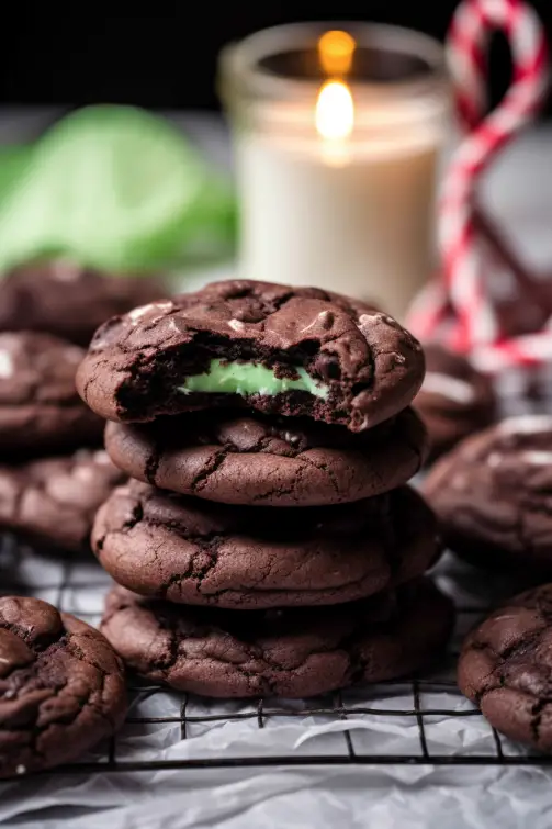 Chocolate Peppermint Cheesecake Cookies