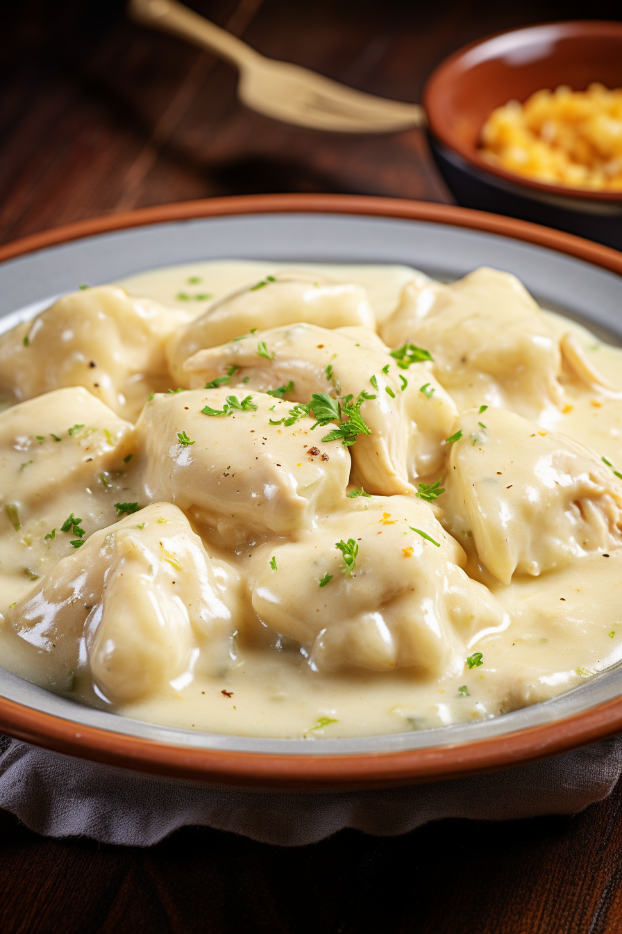 Chicken and Dumplings Recipe - Flat dumplings just like Cracker Barrel