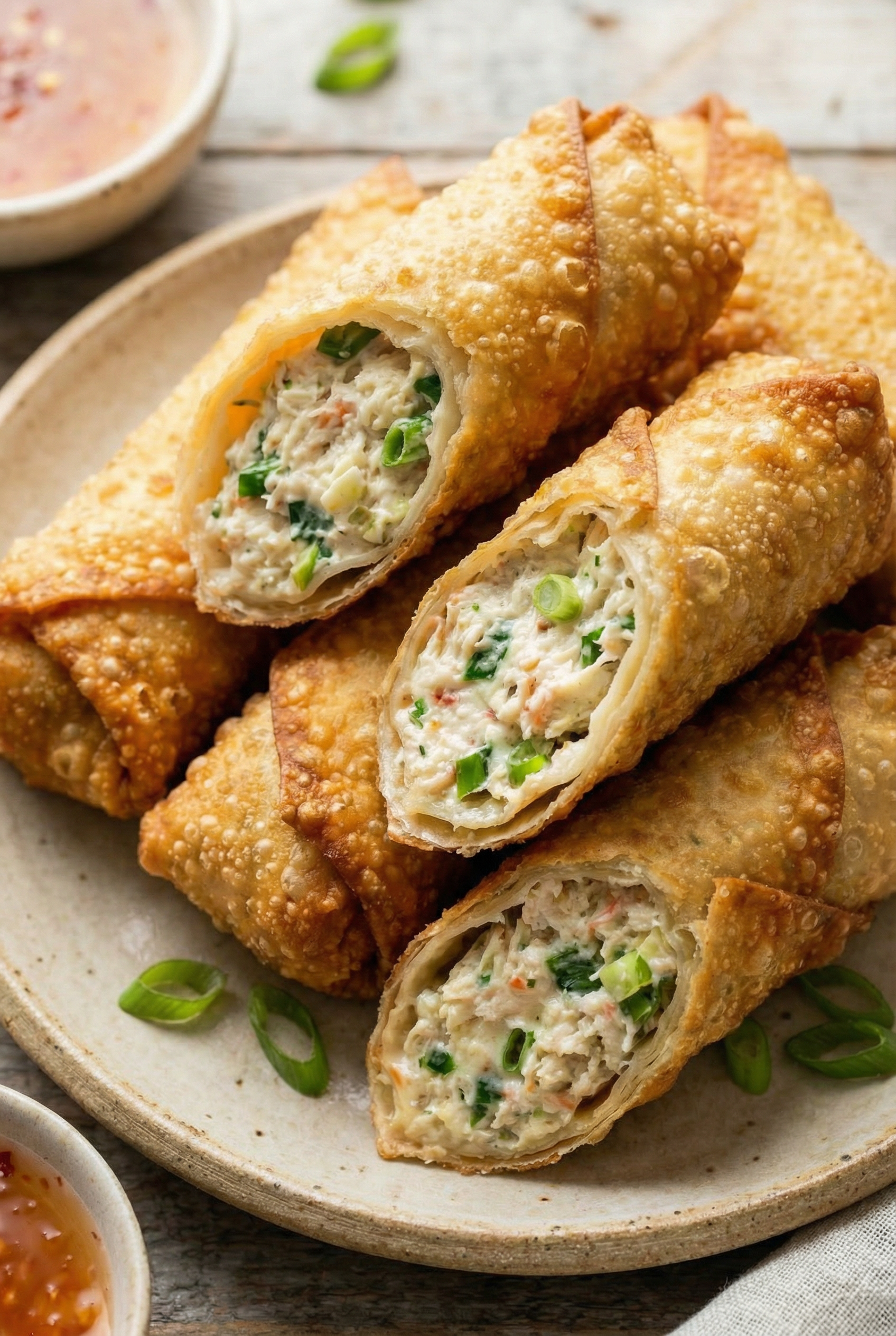 Crab Rangoon Egg Rolls