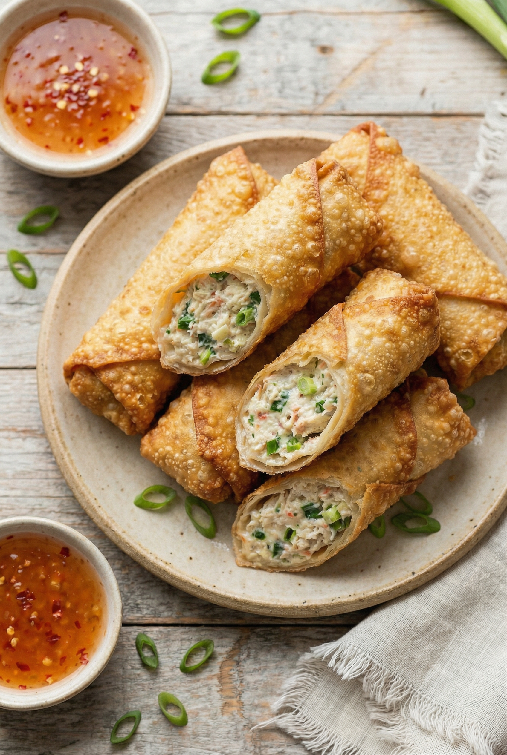 Crab Rangoon Egg Rolls