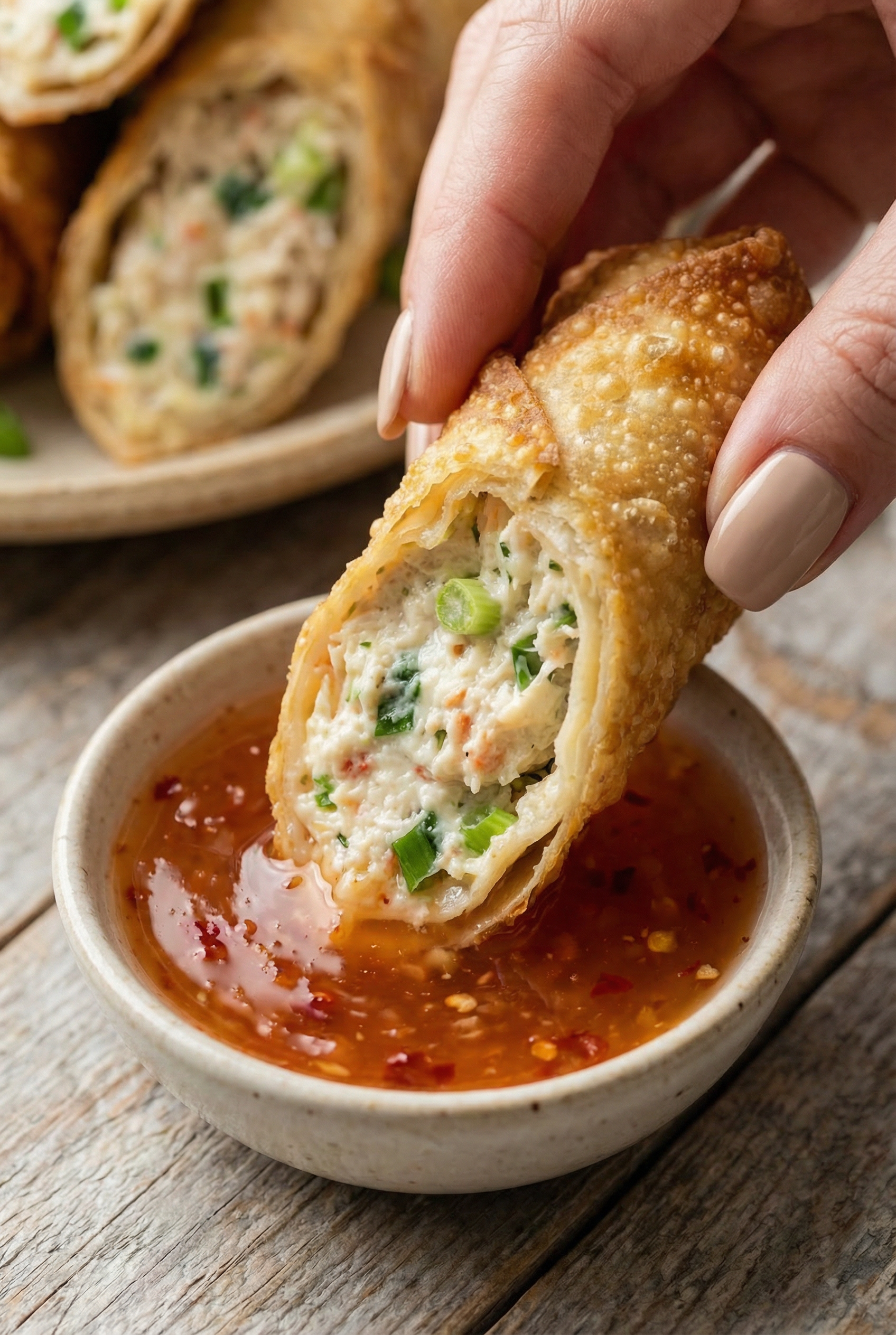 Crab Rangoon Egg Rolls