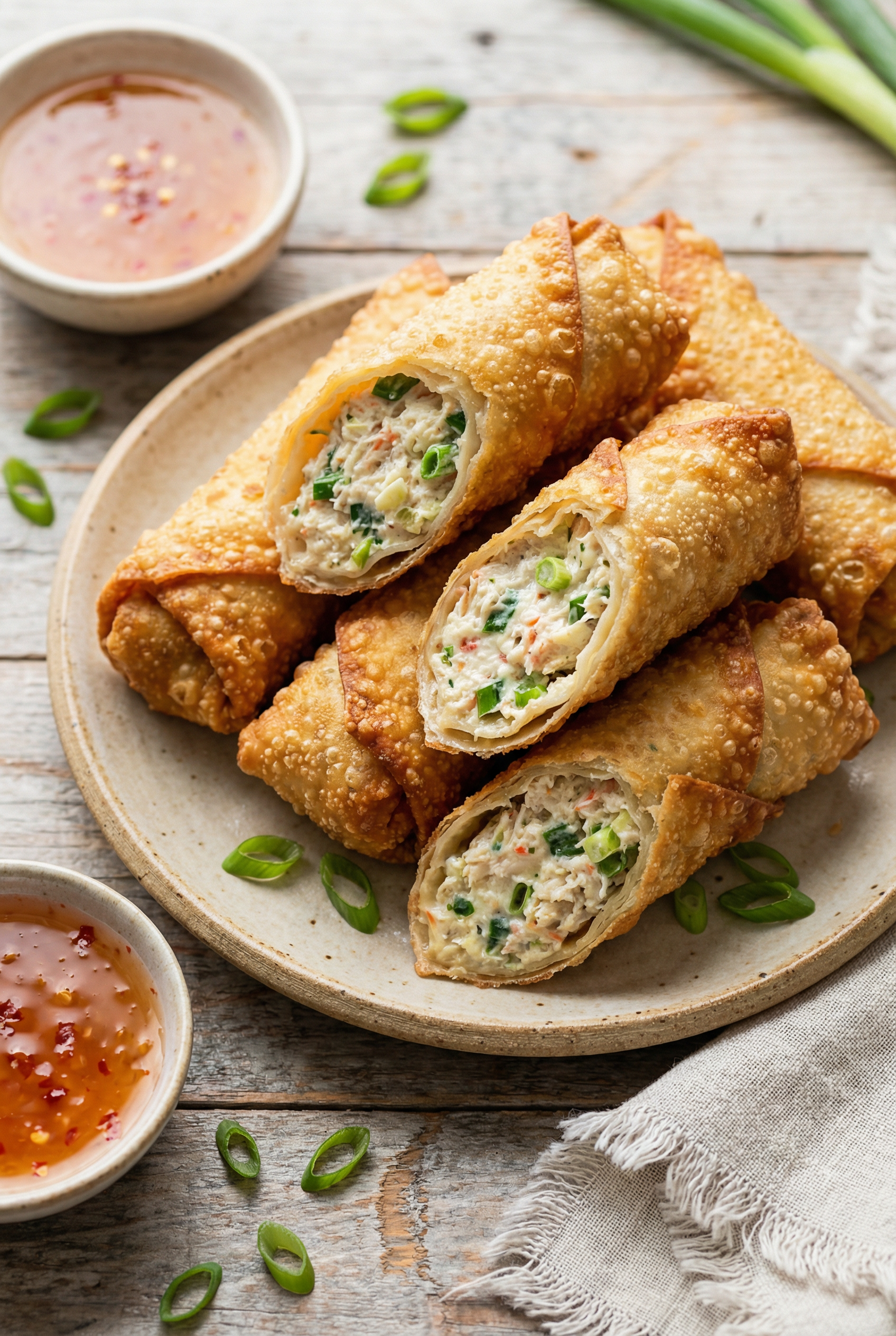 Crab Rangoon Egg Rolls