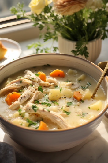 Crockpot Chicken Pot Pie Soup - That Oven Feelin