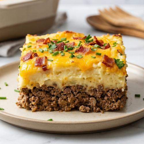 Loaded Potato and Meatloaf Casserole