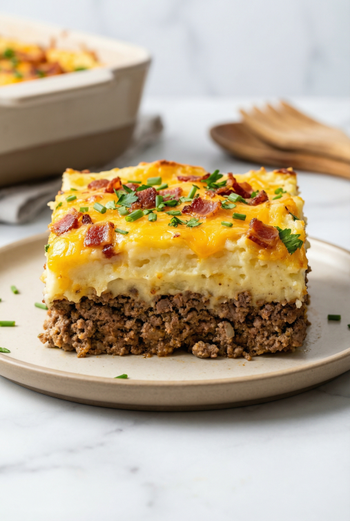Loaded Potato and Meatloaf Casserole