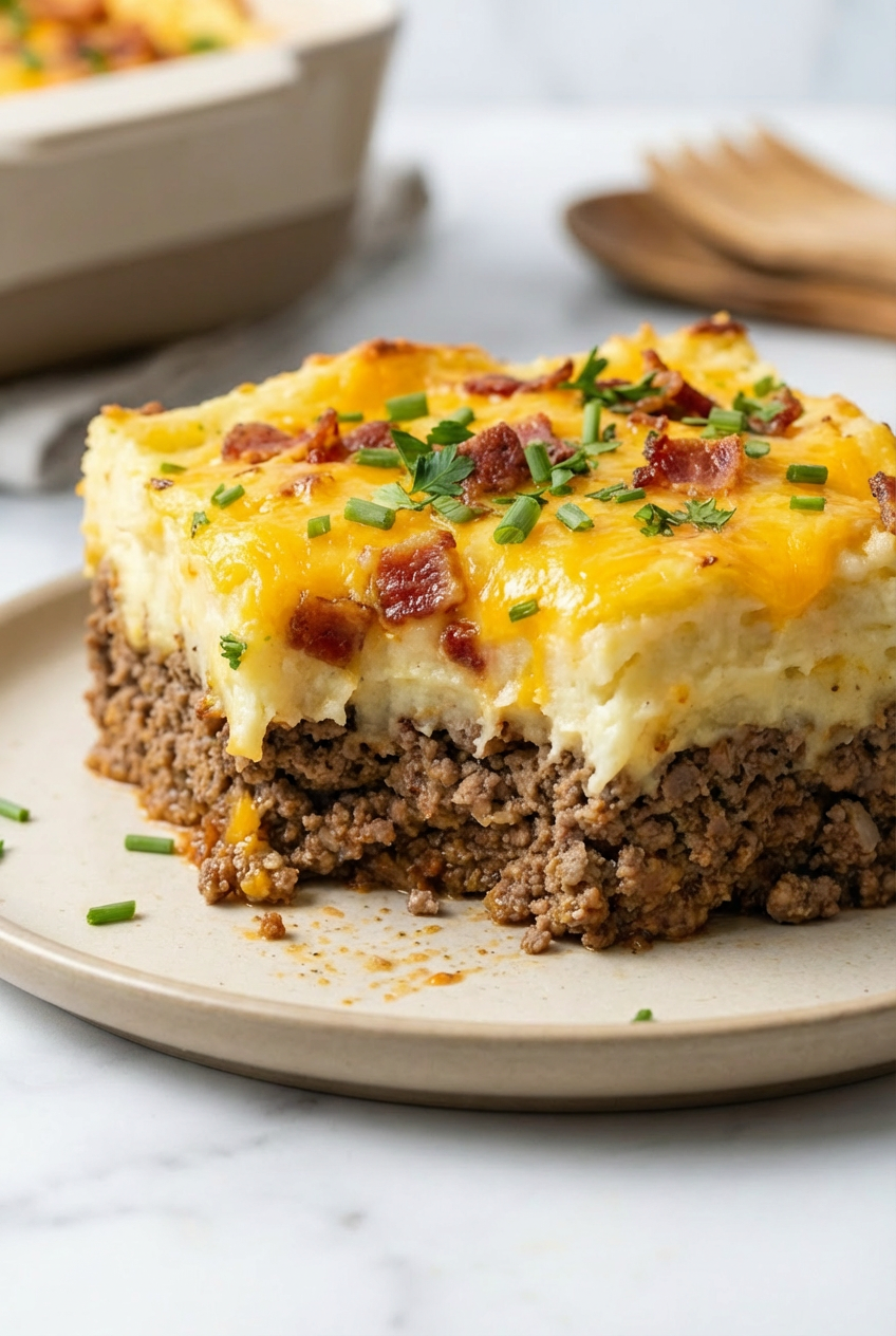 Loaded Potato and Meatloaf Casserole