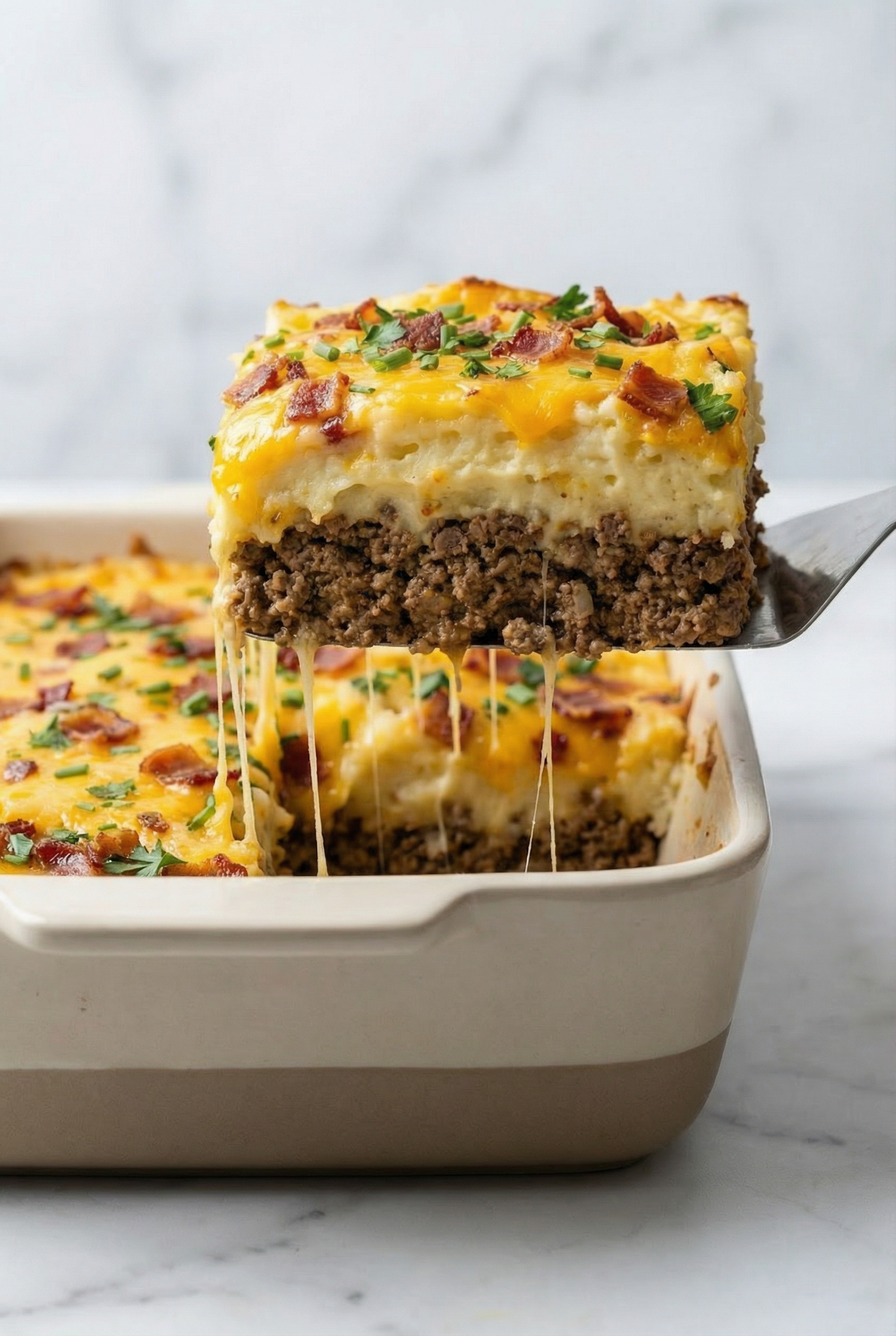 Loaded Potato and Meatloaf Casserole