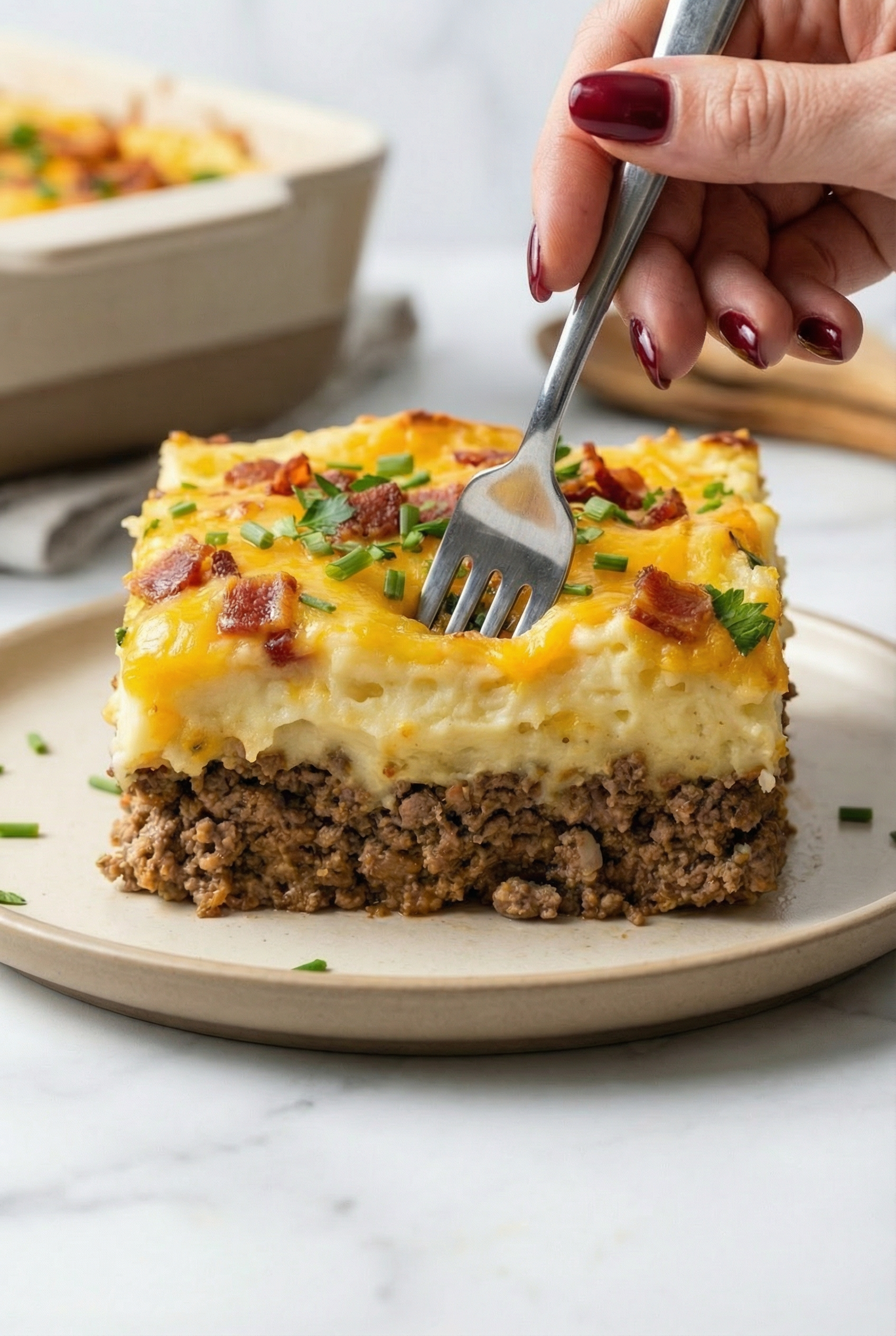 Loaded Potato and Meatloaf Casserole