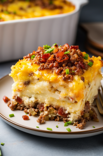 Loaded Potato and Meatloaf Casserole - That Oven Feelin