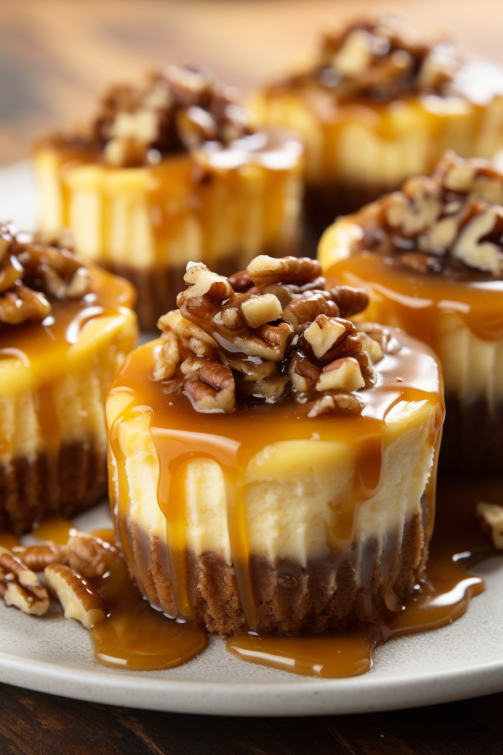 Mini Pecan Pie Cheesecakes - That Oven Feelin