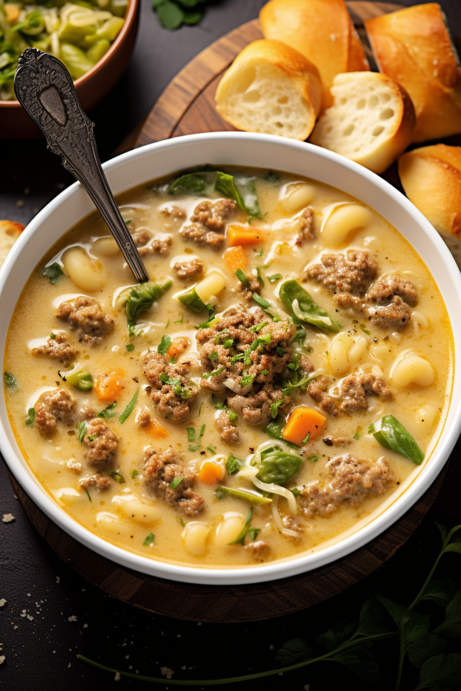 One-Pot Macaroni Cheeseburger Soup