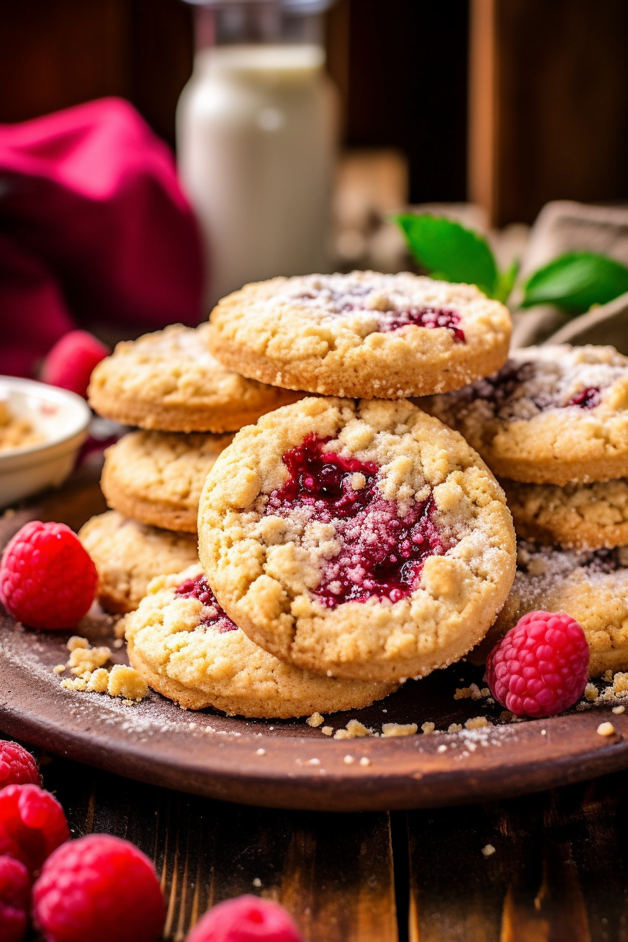 Raspberry Crumble Cookies