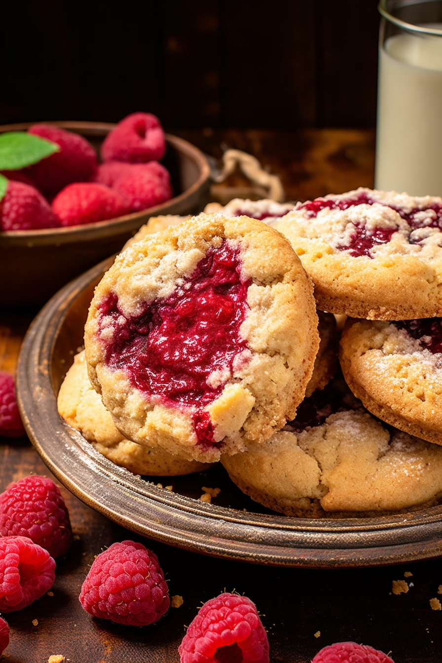 Raspberry Crumble Cookies