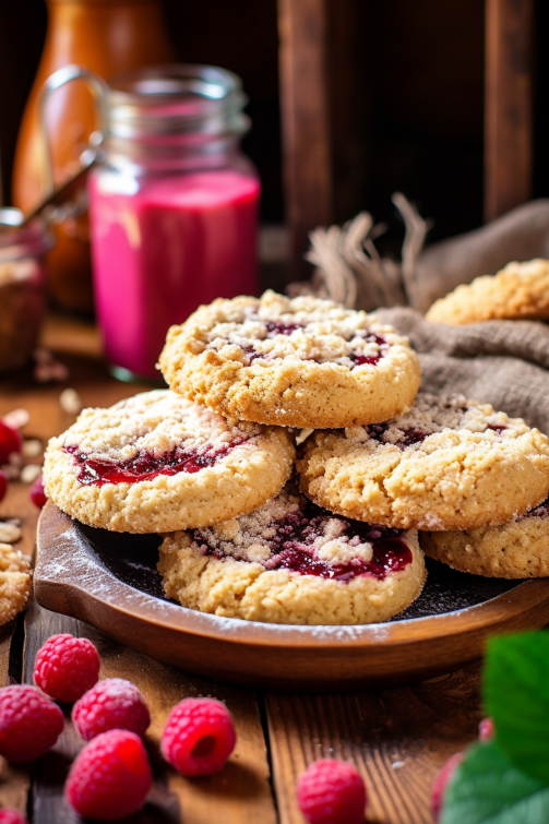 Raspberry Crumble Cookies - That Oven Feelin