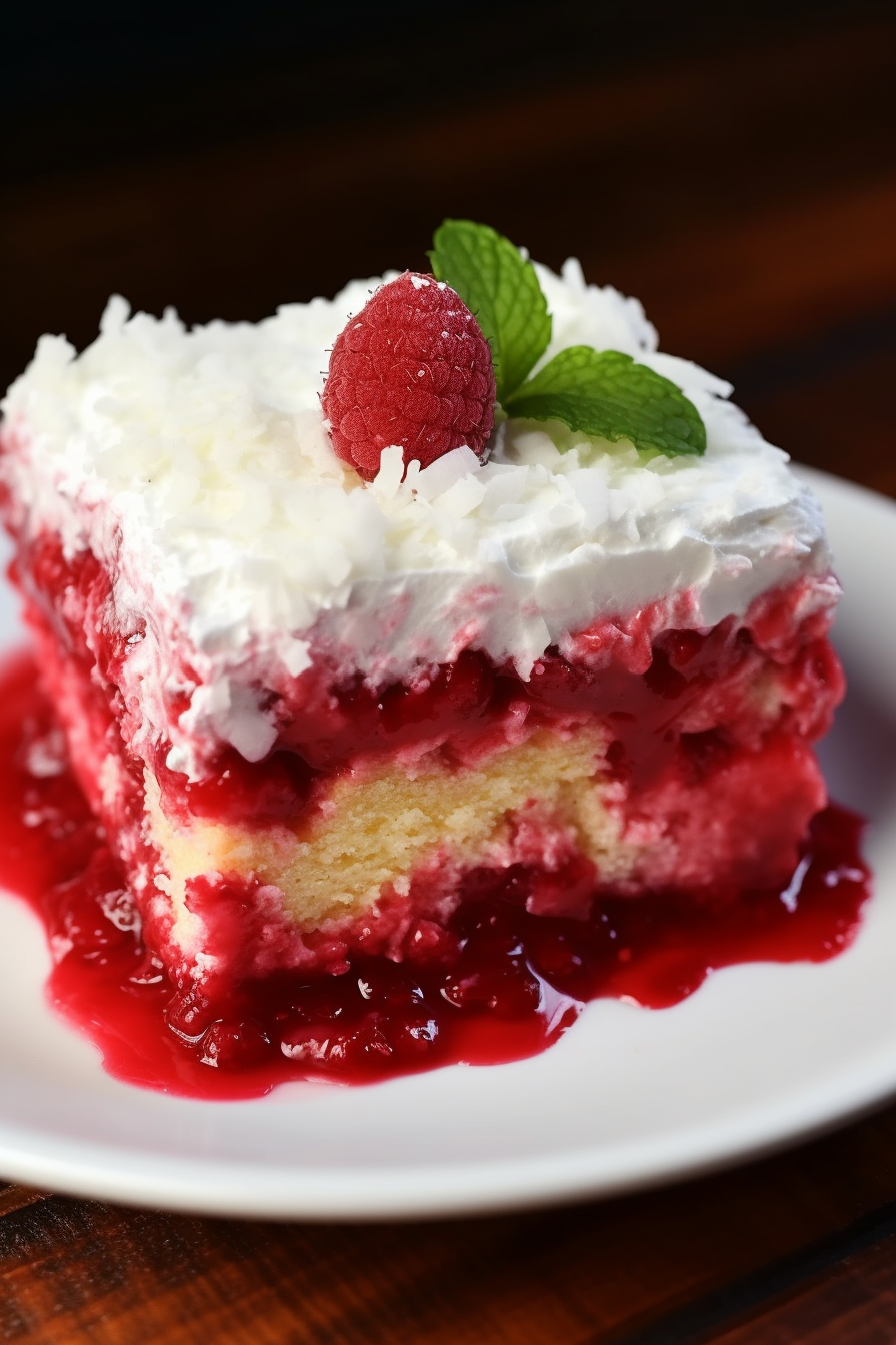 Raspberry Zinger Poke Cake