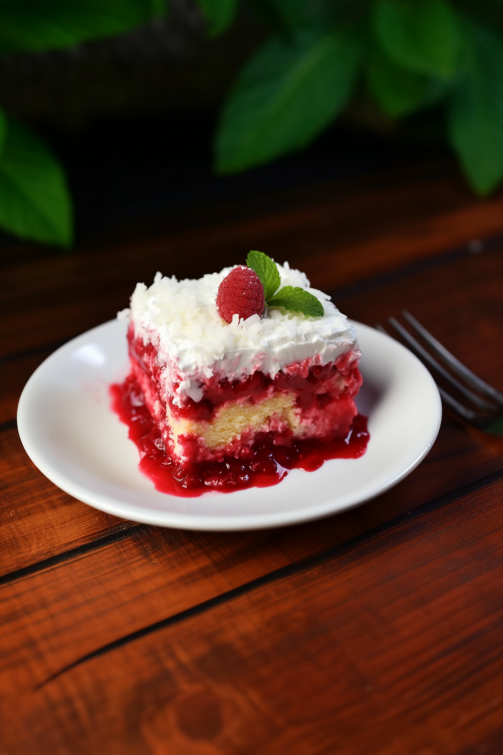 Raspberry Zinger Poke Cake That Oven Feelin