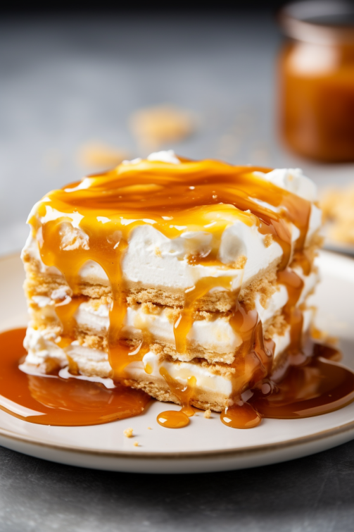 Ritz Cracker Salted Caramel Icebox Cake